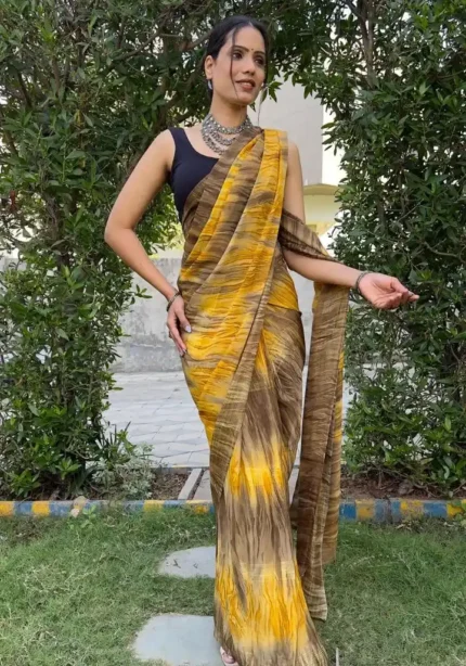 Soft Georgette Stitched 1 Minute ready to wear saree