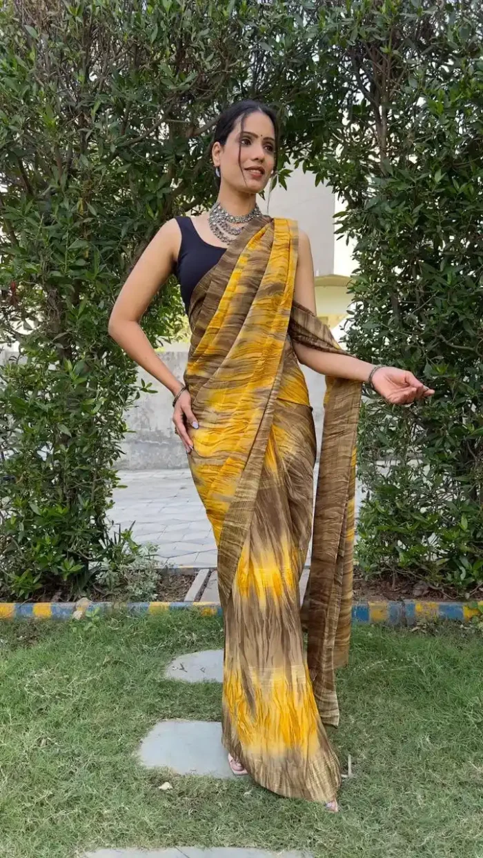 Soft Georgette Stitched 1 Minute ready to wear saree