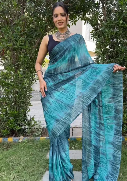 Soft Georgette Stitched 1 Minute ready to wear saree