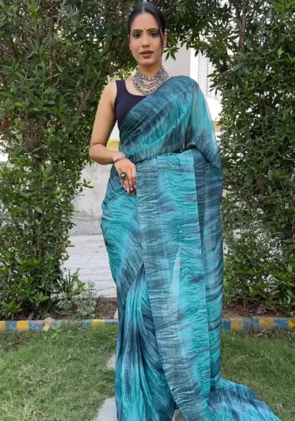 Soft Georgette Stitched 1 Minute ready to wear saree