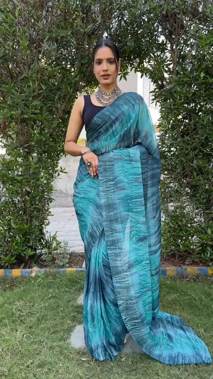 Soft Georgette Stitched 1 Minute ready to wear saree