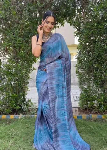 Soft Georgette Stitched 1 Minute ready to wear saree