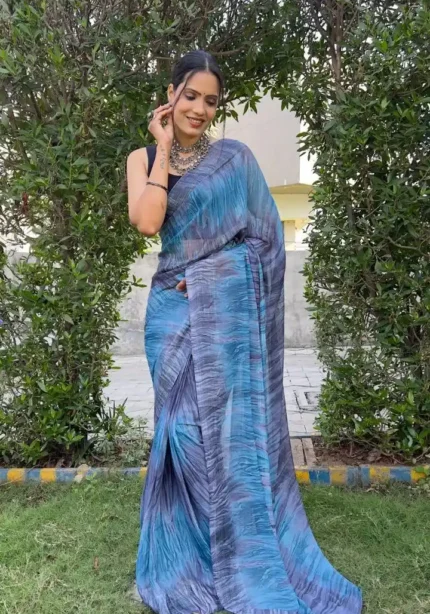 Soft Georgette Stitched 1 Minute ready to wear saree