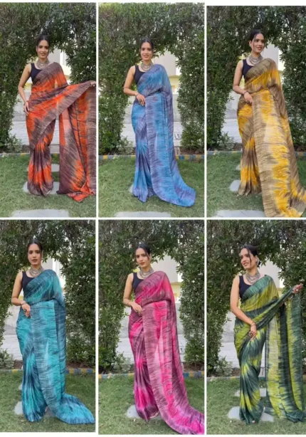 Soft Georgette Stitched 1 Minute ready to wear saree