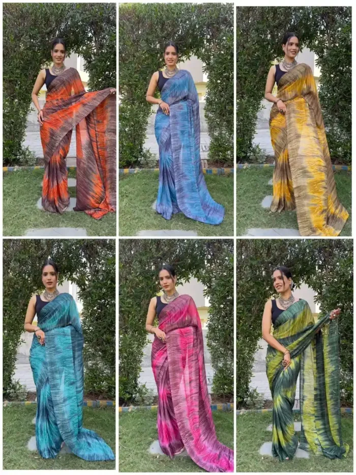 Soft Georgette Stitched 1 Minute ready to wear saree