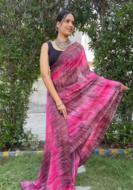 Soft Georgette Stitched 1 Minute ready to wear saree