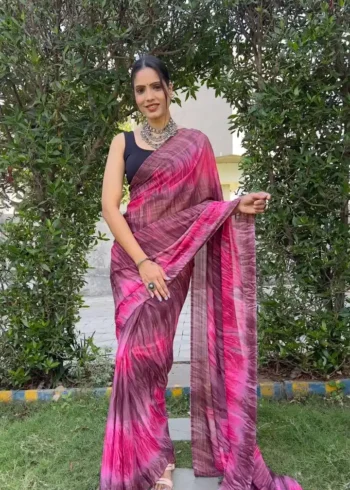 Soft Georgette Stitched 1 Minute ready to wear saree