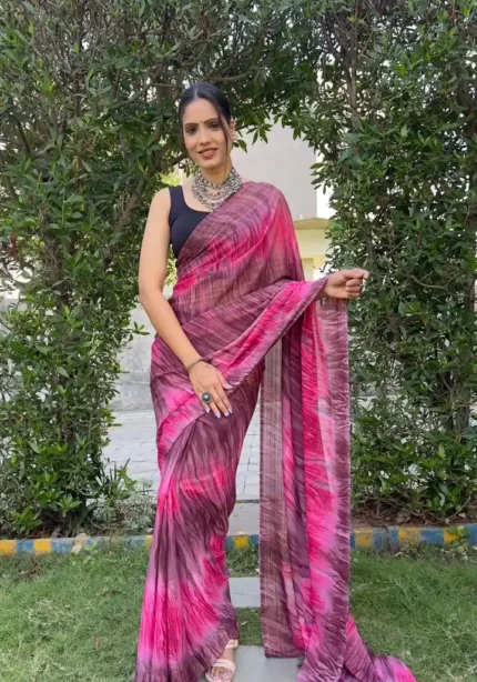 Soft Georgette Stitched 1 Minute ready to wear saree