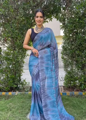 Soft Georgette Stitched 1 Minute ready to wear saree