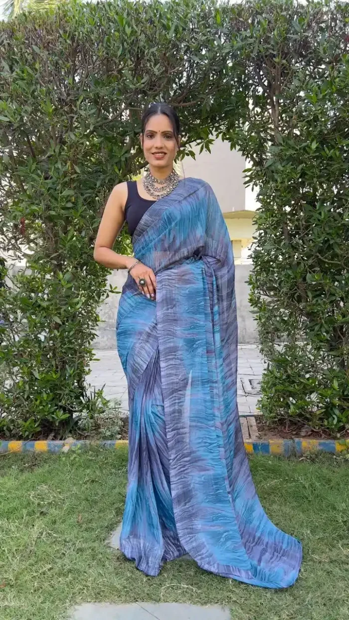 Soft Georgette Stitched 1 Minute ready to wear saree