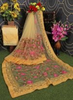 Soft Net Chikankari Embroidery Work Designer Saree