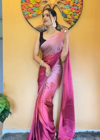 Soft Rangoli Silk Prestitched 1 Min Ready to wear saree