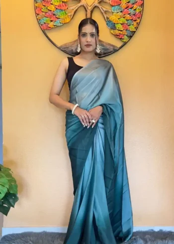 Soft Rangoli Silk Prestitched 1 Min Ready to wear saree