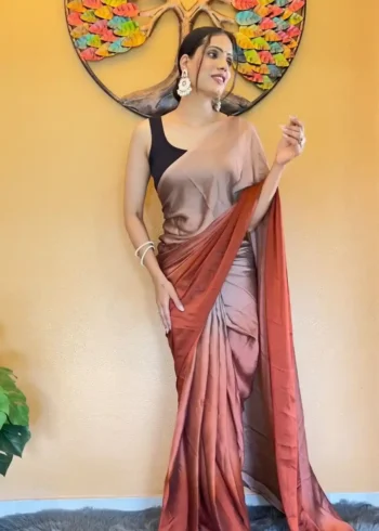 Soft Rangoli Silk Prestitched 1 Min Ready to wear saree