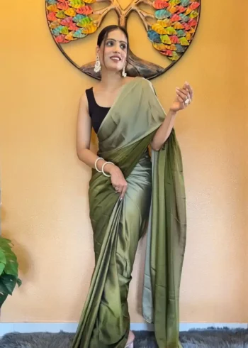 Soft Rangoli Silk Prestitched 1 Min Ready to wear saree