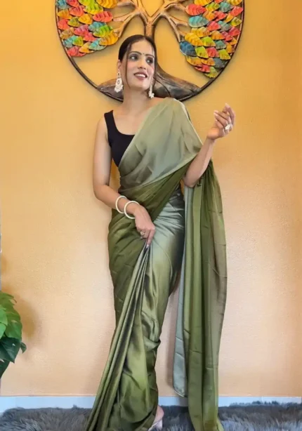 Soft Rangoli Silk Prestitched 1 Min Ready to wear saree