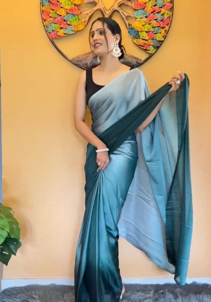 Soft Rangoli Silk Prestitched 1 Min Ready to wear saree