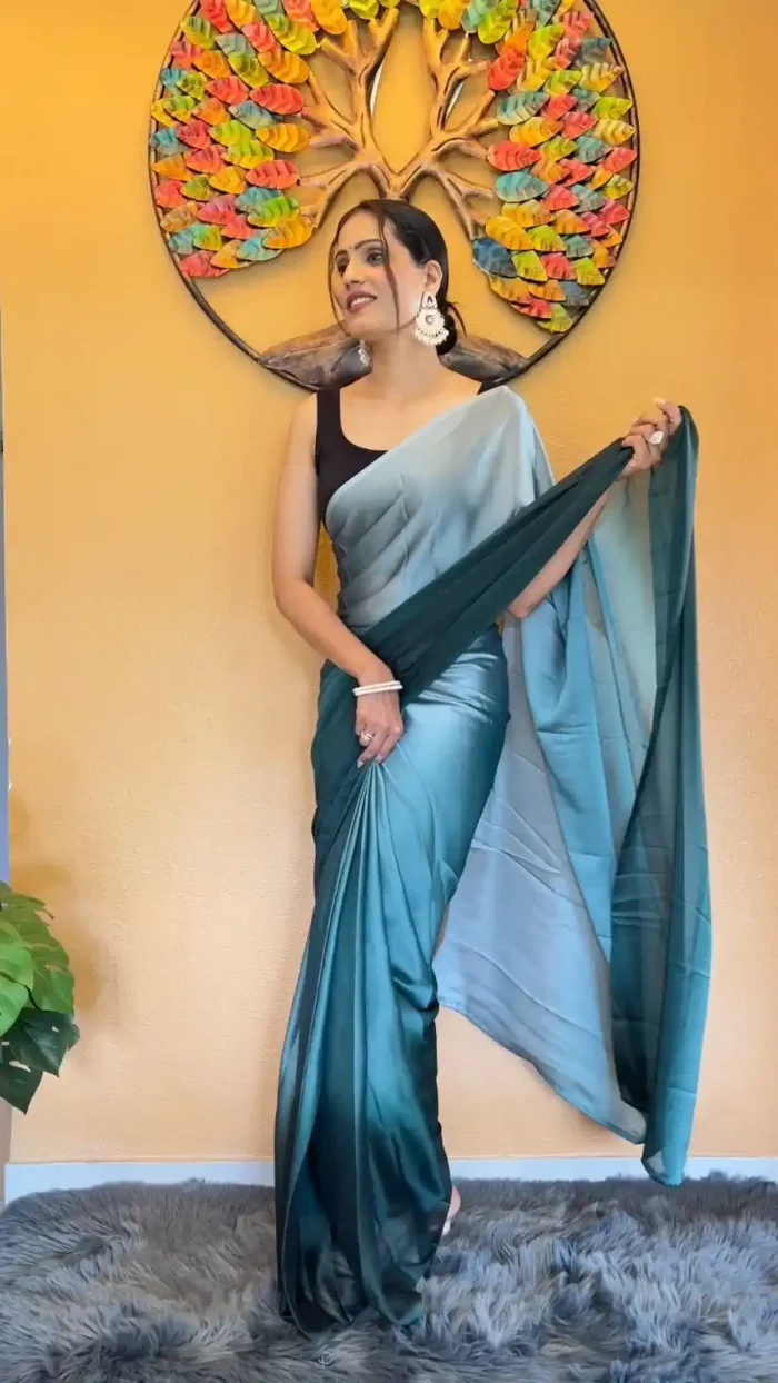 Soft Rangoli Silk Prestitched 1 Min Ready to wear saree