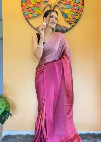 Soft Rangoli Silk Prestitched 1 Min Ready to wear saree