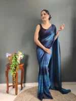 Three Tone Colour Shade Nylon Ready to Wear Saree