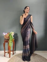 Three Tone Colour Shade Nylon Ready to Wear Saree