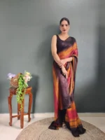 Three Tone Colour Shade Nylon Ready to Wear Saree