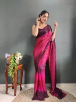 Three Tone Colour Shade Nylon Ready to Wear Saree