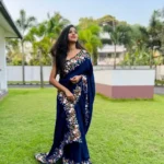 Vichitra Silk Sequins & Thread Work Saree