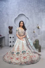 Zari Paisley Embroidery & Silk Patches Work Bridal Lehenga Choli