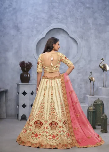 Zari Paisley Embroidery & Silk Patches Work Bridal Lehenga Choli