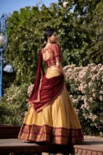 Zari Weaving Work Kanchipuram Half Saree Lehenga Choli