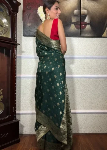 Zari Work Jacquard Weave Wedding Banarasi Silk Saree