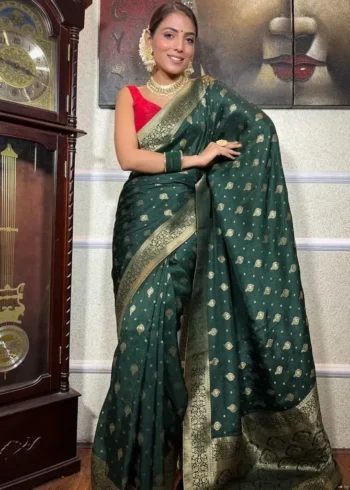 Zari Work Jacquard Weave Wedding Banarasi Silk Saree