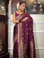 Zari Work Jacquard Weave Wedding Banarasi Silk Saree