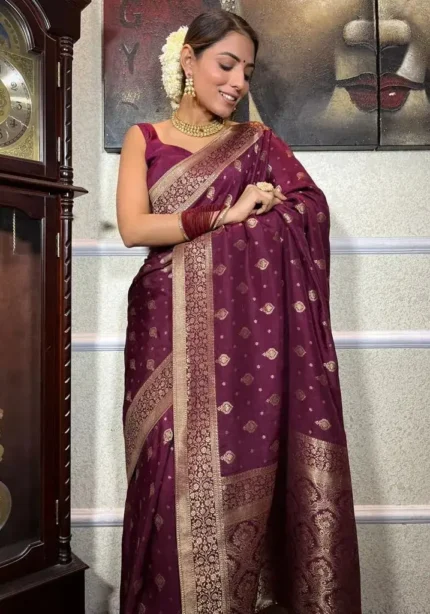 Zari Work Jacquard Weave Wedding Banarasi Silk Saree