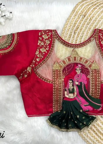 3D Barbie Work Italian Silk Bridal Blouse