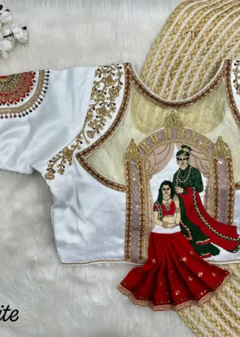 3D Barbie Work Italian Silk Bridal Blouse