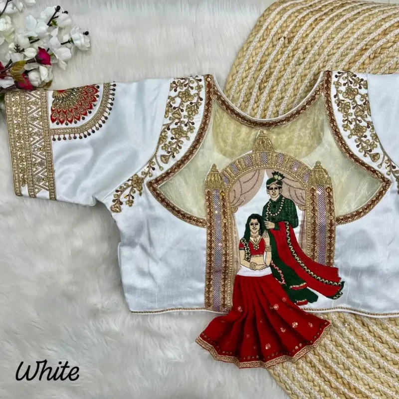 3D Barbie Work Italian Silk Bridal Blouse