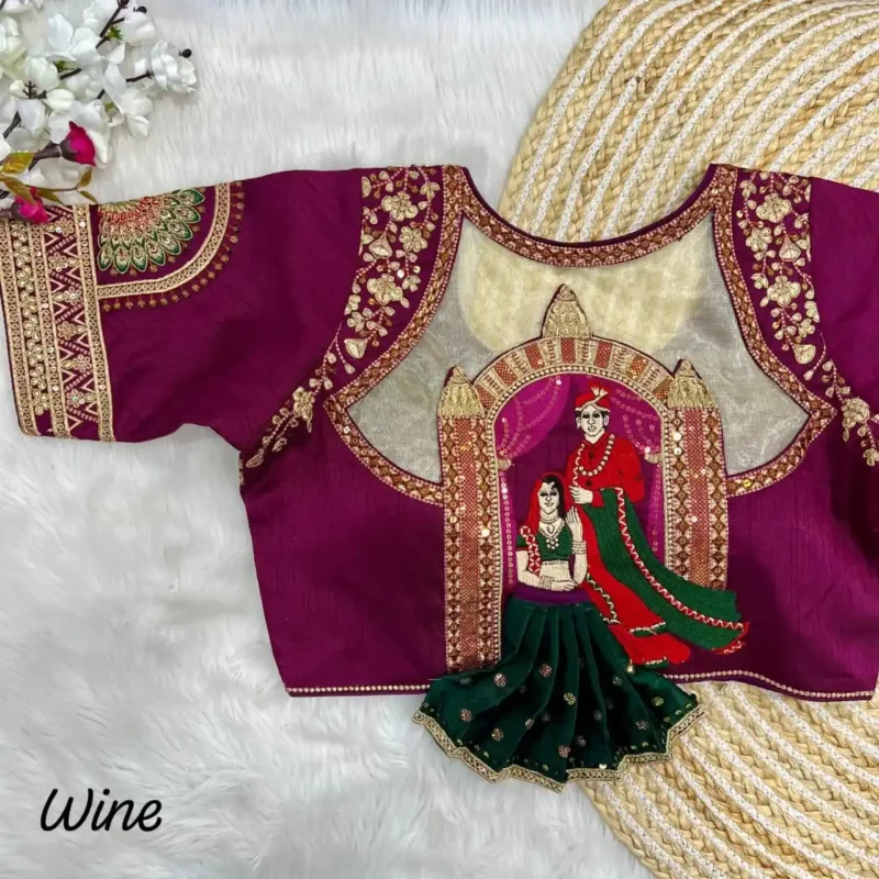 3D Barbie Work Italian Silk Bridal Blouse