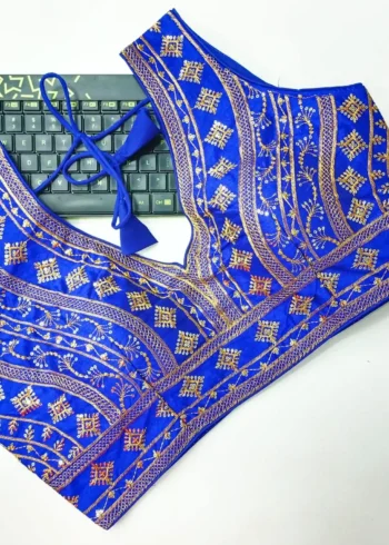 Back Open Style Zari Thread Embroidered Blouse