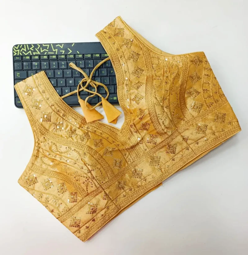 Back Open Style Zari Thread Embroidered Blouse