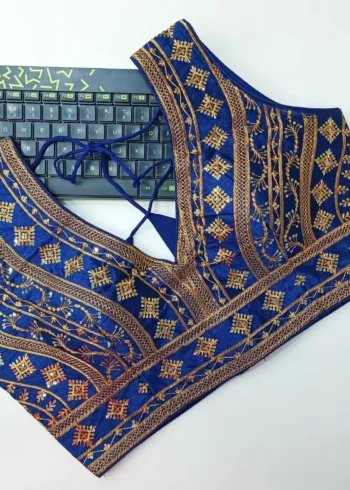 Back Open Style Zari Thread Embroidered Blouse