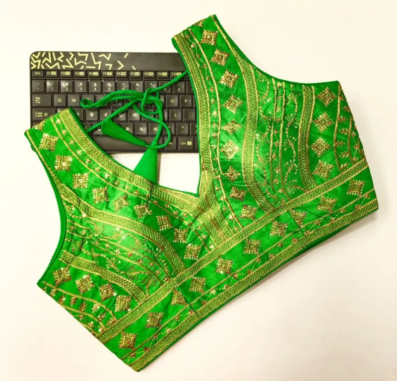 Back Open Style Zari Thread Embroidered Blouse