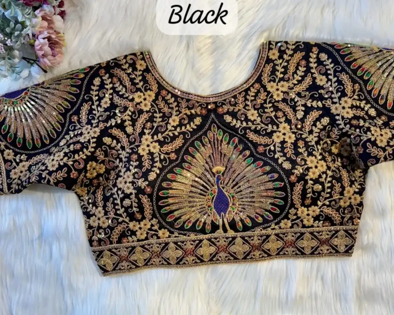 Beautiful Heavy Coding Work Peacock Designer Bridal Blouse