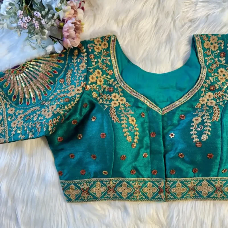 Beautiful Heavy Coding Work Peacock Designer Bridal Blouse