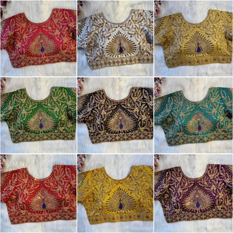 Beautiful Heavy Coding Work Peacock Designer Bridal Blouse