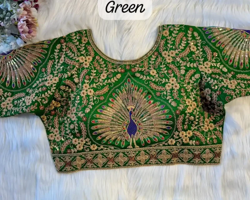 Beautiful Heavy Coding Work Peacock Designer Bridal Blouse
