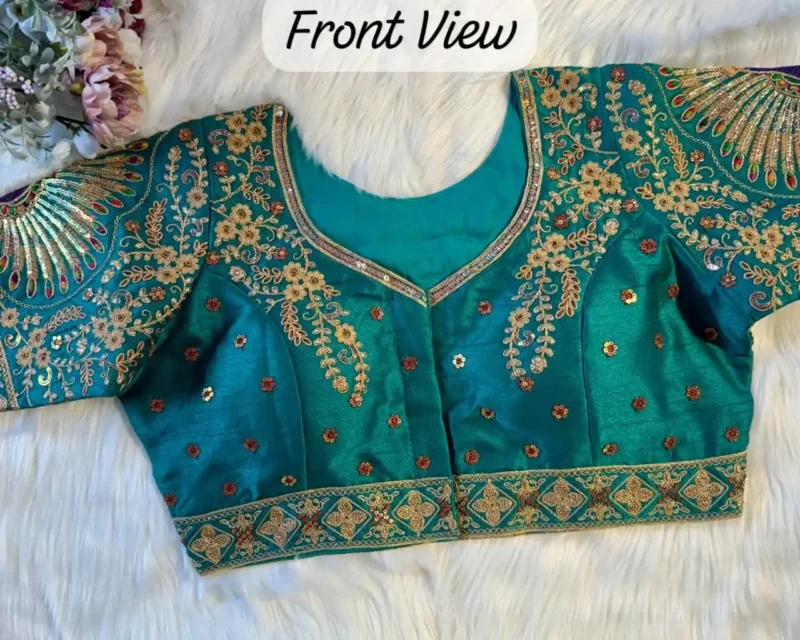 Beautiful Heavy Coding Work Peacock Designer Bridal Blouse