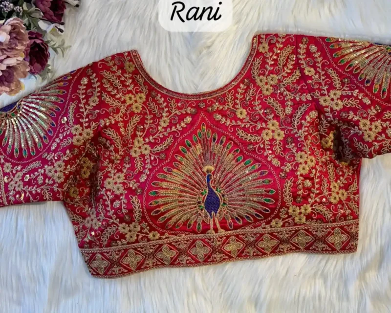 Beautiful Heavy Coding Work Peacock Designer Bridal Blouse