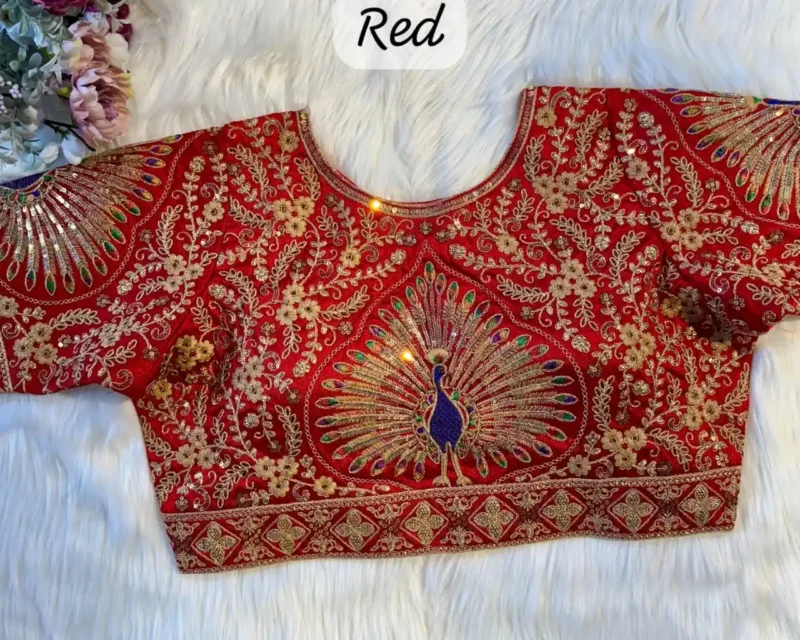 Beautiful Heavy Coding Work Peacock Designer Bridal Blouse